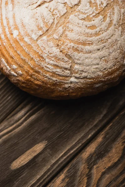 Close View Fresh Baked Bread Loaf Wooden Surface — Stock Photo, Image