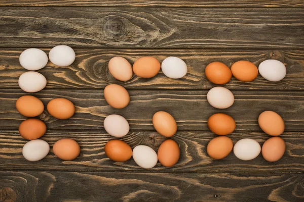 Top View Word Egg Wooden Surface — Stock Photo, Image