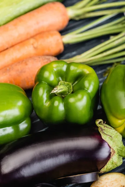 Närbild Färska Mogna Färgglada Grönsaker — Stockfoto