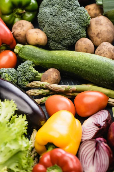 Selektivt Fokus Mogna Färgglada Grönsaker — Stockfoto