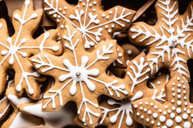 Close up view of gingerbread cookies clipart