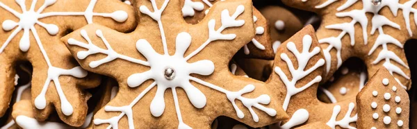 ジンジャーブレッドクッキーのパノラマショット — ストック写真