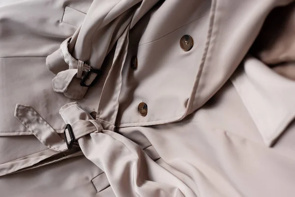 Close Stylish Beige Trench Coat — Stock Photo, Image