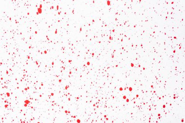 top view of abstract red paint stains on white background clipart