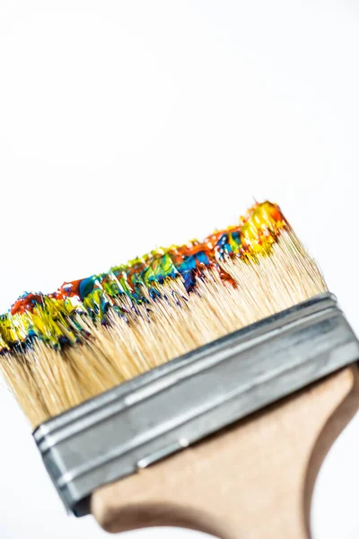 Close View Paintbrush Paint Isolated White — Stok Foto