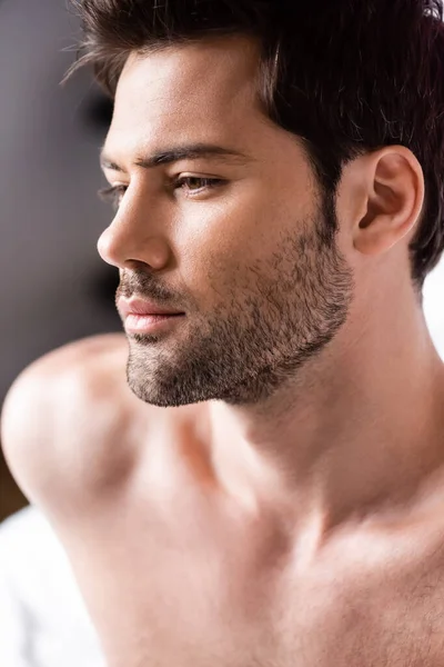 Portrait of handsome sexy man at home — Stock Photo