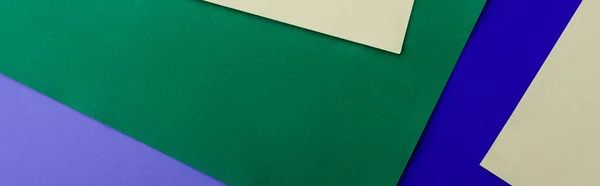 Абстрактний геометричний фон з барвистим папером, панорамний знімок — стокове фото