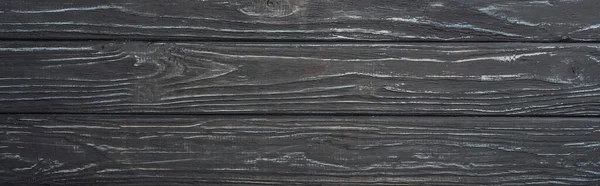Draufsicht auf graue Holzoberfläche, Panoramaaufnahme — Stockfoto