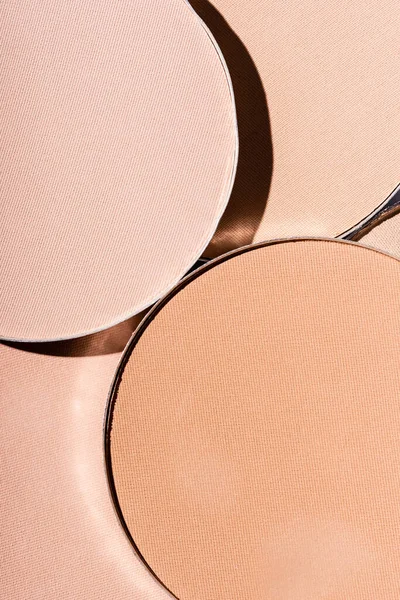 Close up view of face powder in circles — Stock Photo