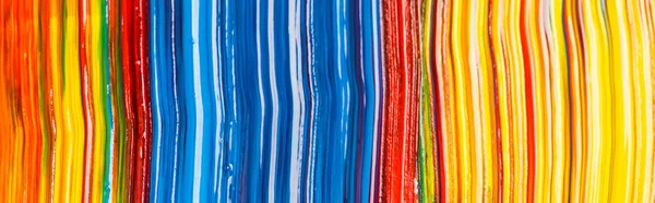 Abstract colorful background with paint brushstrokes, panoramic shot — Stock Photo