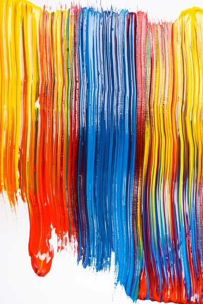 Abstract colorful background with paint brushstrokes on white background — Stock Photo