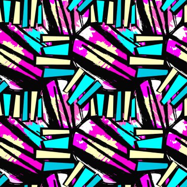 Yüzey desen tasarımı, grafiti Dikişsiz el el sanatları etkileyici mürekkep hipster desen. Grunge kentsel dinamik anlamlı parlak resim. Tekstil, Konfeksiyon, kağıt ambalaj baskı.