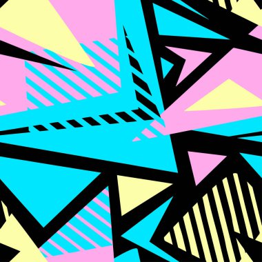 Soyut geometrik sorunsuz kaba grunge desen, modern tasarım şablonu. Hippi tarzı doku, poster farklı doodle hatları ve üst üste gelen fırça darbeleri ile boyalı. Kentsel parlak Tekstil örnek