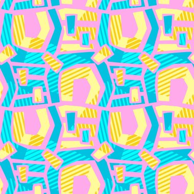 Geometrik eğik çizgiler grafiti Dikişsiz el el sanatları etkileyici mürekkep hipster desen. Grunge kentsel dinamik anlamlı parlak resim. Tekstil, konfeksiyon, kağıt ambalaj baskı.