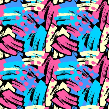 Geometrik eğik çizgiler grafiti Dikişsiz el el sanatları etkileyici mürekkep hipster desen. Grunge kentsel dinamik anlamlı parlak resim. Tekstil, konfeksiyon, kağıt ambalaj baskı.