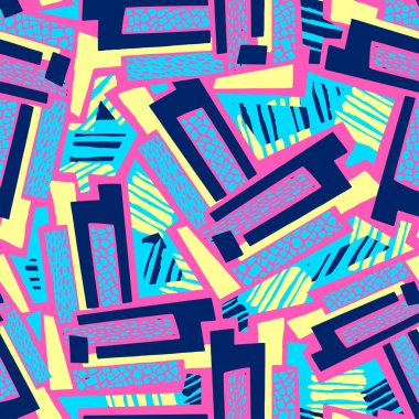 Geometrik eğik çizgiler grafiti Dikişsiz el el sanatları etkileyici mürekkep hipster desen. Grunge kentsel dinamik anlamlı parlak resim. Tekstil, konfeksiyon, kağıt ambalaj baskı.