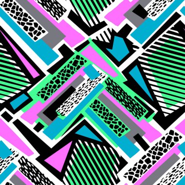 Geometrik eğik çizgiler grafiti Dikişsiz el el sanatları etkileyici mürekkep hipster desen. Grunge kentsel dinamik anlamlı parlak resim. Tekstil, konfeksiyon, kağıt ambalaj baskı.