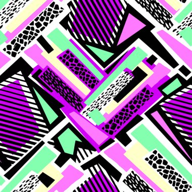 Geometrik eğik çizgiler grafiti Dikişsiz el el sanatları etkileyici mürekkep hipster desen. Grunge kentsel dinamik anlamlı parlak resim. Tekstil, konfeksiyon, kağıt ambalaj baskı.