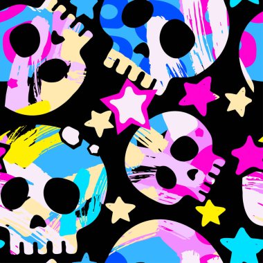 Egzotik Dikişsiz tropikal desen. Tekstil mürekkep fırça darbeleri tasarım doodle grunge doku tarzı. Benzersiz çizik, suluboya bir logo, kartları, davetiyeleri, posterler, afişler için arka plan deyimiyle..