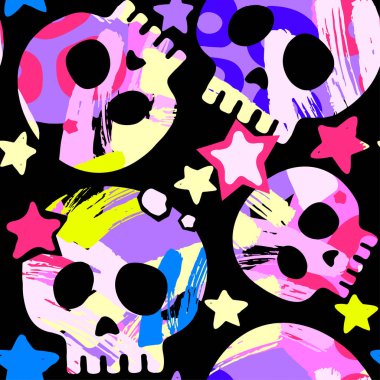 Egzotik Dikişsiz tropikal desen. Tekstil mürekkep fırça darbeleri tasarım doodle grunge doku tarzı. Benzersiz çizik, suluboya bir logo, kartları, davetiyeleri, posterler, afişler için arka plan deyimiyle..