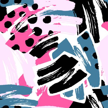 Geometrik eğik çizgiler grafiti Dikişsiz el el sanatları etkileyici mürekkep hipster desen. Grunge kentsel dinamik anlamlı parlak resim. Tekstil, konfeksiyon, kağıt ambalaj baskı.