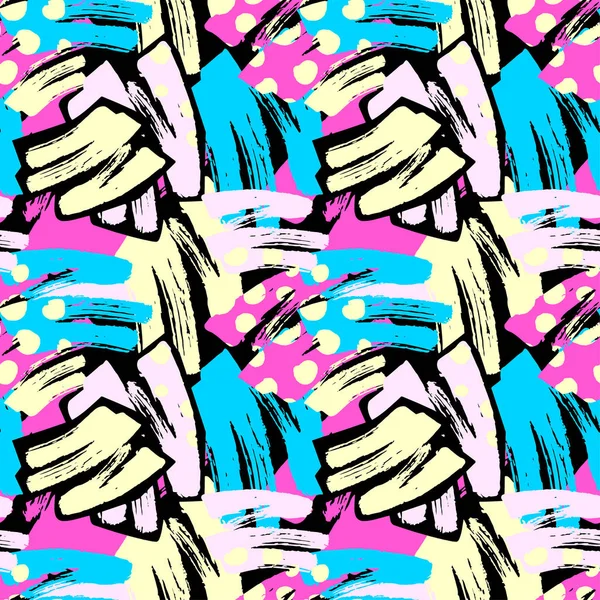 Geometrik eğik çizgiler grafiti Dikişsiz el el sanatları etkileyici mürekkep hipster desen. Grunge kentsel dinamik anlamlı parlak resim. Tekstil, konfeksiyon, kağıt ambalaj baskı.