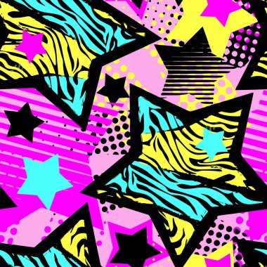 Soyut kız t-shirtl sorunsuz kaba grunge desen, modern tasarım şablonu. Hipster hypebeast tarzı doku, poster farklı doodle elemanları ile boyalı. Kentsel parlak gençlik Tekstil örnek