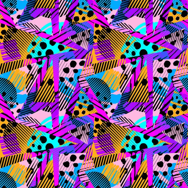Абстрактний Геометричний Безшовний Грубий Грандж Сучасний Шаблон Дизайну Гіпстерська Текстура — стоковий вектор