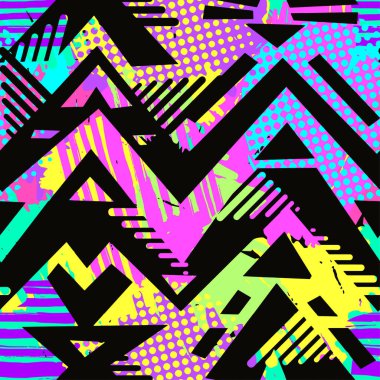 Boho Tekstil seamless modeli. Handdrawn modern tasarım benzersiz raspa ile kabile tarzında, suluboya arka plan deyimiyle. Etnik ilham mürekkep boyalı geometrik Yazdır