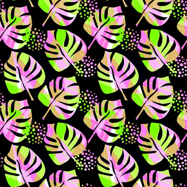 Nahtlose Abstrakte Wilde Exotische Florale Tusche Handgezeichnete Muster Trendige Sich — Stockvektor