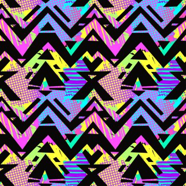 Boho Tekstil seamless modeli. Handdrawn modern tasarım benzersiz raspa ile kabile tarzında, suluboya arka plan deyimiyle. Etnik ilham mürekkep boyalı geometrik Yazdır