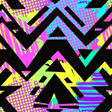 Boho Tekstil seamless modeli. Handdrawn modern tasarım benzersiz raspa ile kabile tarzında, suluboya arka plan deyimiyle. Etnik ilham mürekkep boyalı geometrik Yazdır