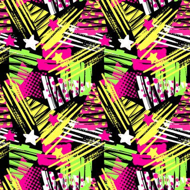 Dikişsiz Noel yinelenen el el sanatları etkileyici mürekkep desen. Funky tarzı doku, poster için kumaş sarma, dekorasyon, tebrik kartı, tekstil veya t-shirt giyim tasarım, farklı karalamalar ile boyalı.