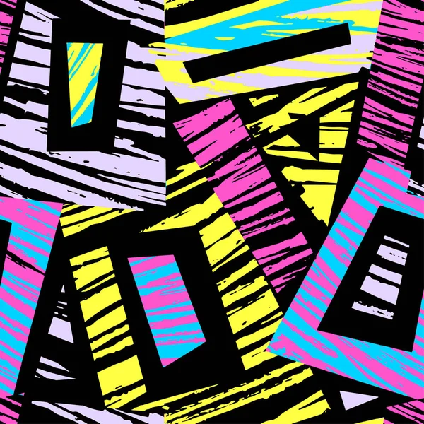 Naadloze Brushpen Doodle Patroon Grunge Textuur Trendy Moderne Inkt Artistiek — Stockvector