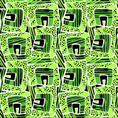 Retro geometrik Dikişsiz desen, tekstil mürekkep fırça darbeleri doodle grunge doku tarzında dizayn. Benzersiz çizik, suluboya arka plan deyimiyle. 