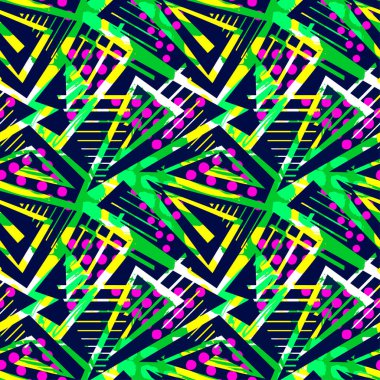 Grunge kentsel kesintisiz geometrik desen, tasarım graffity kentsel tarzı. Hipster Yazdır, fırça kalem elle çizilmiş kaligrafi doodle dokusu. Kumaş, kumaş, aparel tasarım, spor giyim için mükemmel