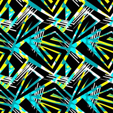 Grunge kentsel kesintisiz geometrik desen, tasarım graffity kentsel tarzı. Hipster Yazdır, fırça kalem elle çizilmiş kaligrafi doodle dokusu. Kumaş, kumaş, aparel tasarım, spor giyim için mükemmel