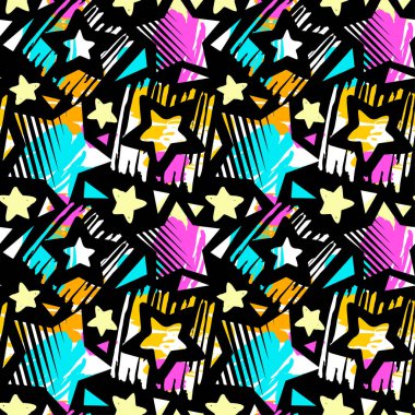 Grunge kentsel kesintisiz geometrik desen, tasarım graffity kentsel tarzı. Hipster Yazdır, fırça kalem elle çizilmiş kaligrafi doodle dokusu. Kumaş, kumaş, aparel tasarım, spor giyim için mükemmel