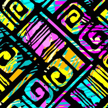 Grunge kentsel kesintisiz geometrik desen, tasarım graffity kentsel tarzı. Hipster Yazdır, fırça kalem elle çizilmiş kaligrafi doodle dokusu. Kumaş, kumaş, aparel tasarım, spor giyim için mükemmel