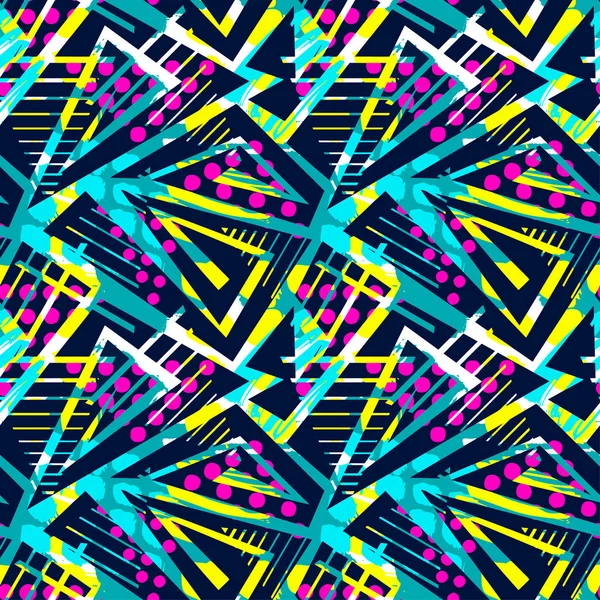 Grunge kentsel kesintisiz geometrik desen, tasarım graffity kentsel tarzı. Hipster Yazdır, fırça kalem elle çizilmiş kaligrafi doodle dokusu. Kumaş, kumaş, aparel tasarım, spor giyim için mükemmel