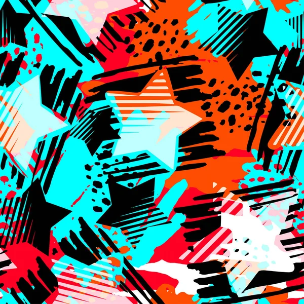 Yıldız sorunsuz baskı, tekstil mürekkep fırça darbeleri tasarım doodle grunge doku tarzı. Benzersiz çizik, suluboya arka plan deyimiyle. 