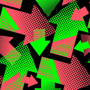 Oklar kesintisiz geometrik trendy desen. Tekstil mürekkep fırça darbeleri dinamik tasarım doodle grunge doku tarzı. Spor giyim, ambalaj kağıdı, giyim için kentsel baskı