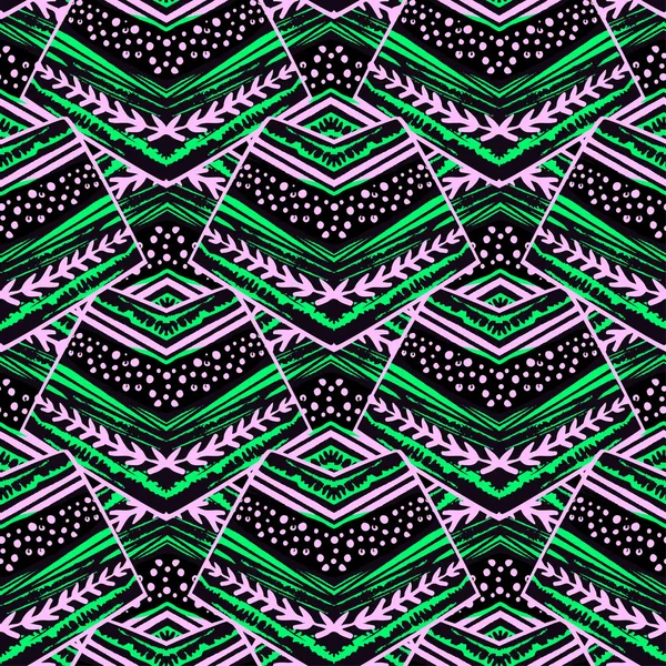 원활한 줄무늬 패턴입니다 다채로운 줄무늬와 인쇄입니다 브러시 스트로크 디자인 Grunge — 스톡 벡터