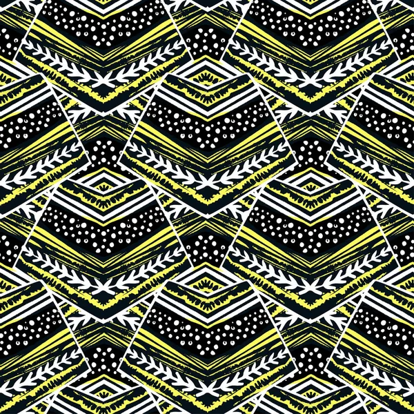 Seamless Striped Floral Geometric Pattern Trendy Print Colorful Stripes Textile — стоковый вектор