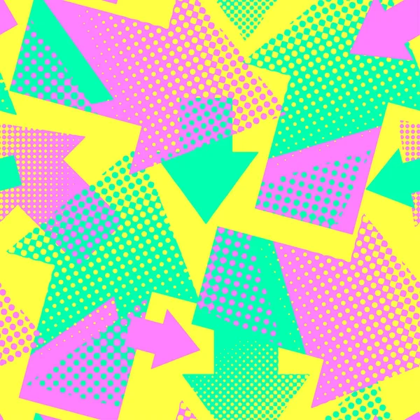 Pfeile Nahtlose Geometrische Trendige Muster Textiltintenpinsel Streicht Dynamisches Design Kritzelnder — Stockvektor