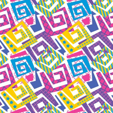 Soyut geometrik sorunsuz kaba grunge desen, modern tasarım şablonu. Hippi tarzı doku, poster farklı doodle hatları ve üst üste gelen fırça darbeleri ile boyalı. Kentsel parlak Tekstil örnek