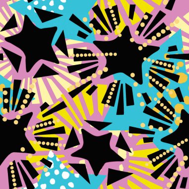 Yıldız şenlikli baskı, sorunsuz motifi, Noel el el sanatları etkileyici mürekkep tekrar trendy desen. Doku duvar kağıdı, farklı için kaydırma, dekorasyon, tebrik kartı, tekstil kumaş için doodles