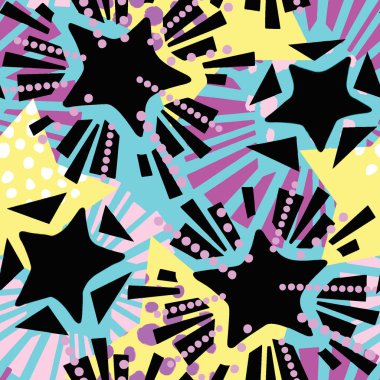 Yıldız şenlikli baskı, sorunsuz motifi, Noel el el sanatları etkileyici mürekkep tekrar trendy desen. Doku duvar kağıdı, farklı için kaydırma, dekorasyon, tebrik kartı, tekstil kumaş için doodles