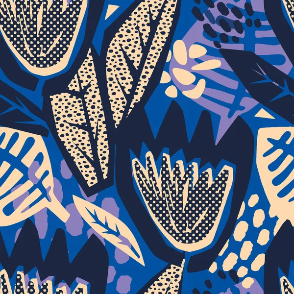 Çiçek oyma sorunsuz kaba Yazdır, modern sorunsuz tasarım şablonu. Geometrik eğri trendy tarzı doku, poster farklı doodle elemanları ile boyalı. İç, kumaş, Tekstil için mükemmel