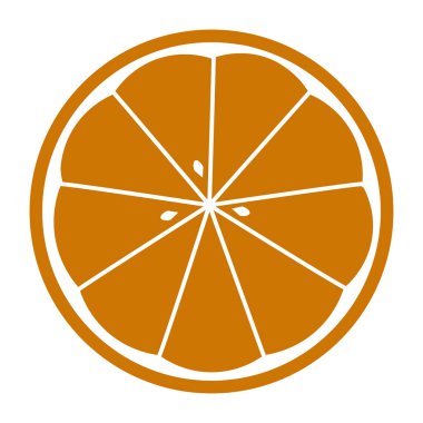 Dilimlenmiş turuncu vektör simge illüstrasyon izole beyaz arka plan üzerinde